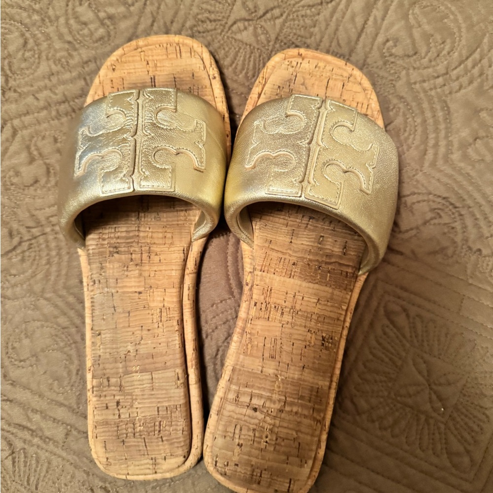 Tory Burch double t sport slides